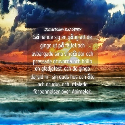 Picture 04 - Domarboken 9:27 SV1917 - Så hände sig en gång att de gingo ut på - Bible Verse Picture