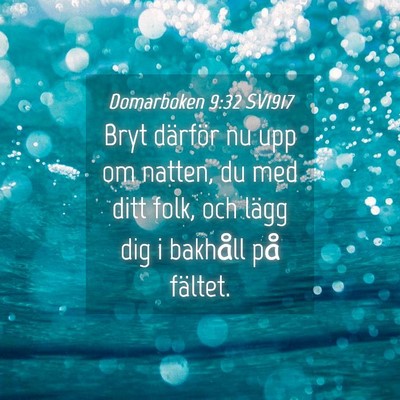 Picture 04 - Domarboken 9:32 SV1917 - Bryt därför nu upp om natten, du med ditt folk, - Bible Verse Picture