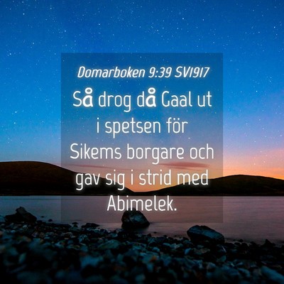 Picture 04 - Domarboken 9:39 SV1917 - Så drog då Gaal ut i spetsen för Sikems - Bible Verse Picture