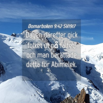 Picture 04 - Domarboken 9:42 SV1917 - Dagen därefter gick folket ut på fältet; och - Bible Verse Picture
