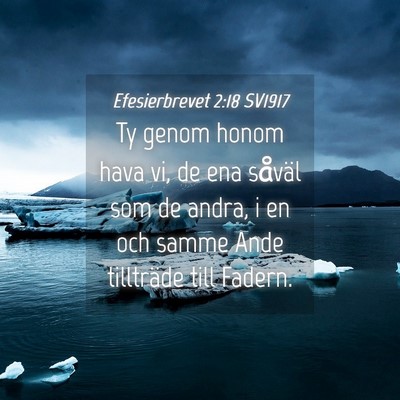 Picture 04 - Efesierbrevet 2:18 SV1917 - Ty genom honom hava vi, de ena såväl som de - Bible Verse Picture