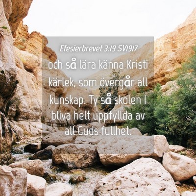 Picture 04 - Efesierbrevet 3:19 SV1917 - och så lära känna Kristi kärlek, som - Bible Verse Picture