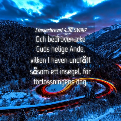 Picture 04 - Efesierbrevet 4:30 SV1917 - Och bedröven icke Guds helige Ande, vilken I - Bible Verse Picture