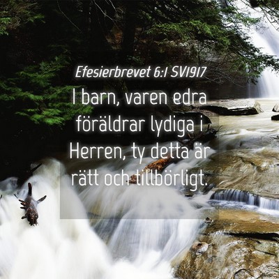 Picture 04 - Efesierbrevet 6:1 SV1917 - I barn, varen edra föräldrar lydiga i Herren, - Bible Verse Picture