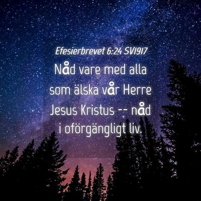 Picture 04 - Efesierbrevet 6:24 SV1917 - Nåd vare med alla som älska vår Herre Jesus - Bible Verse Picture