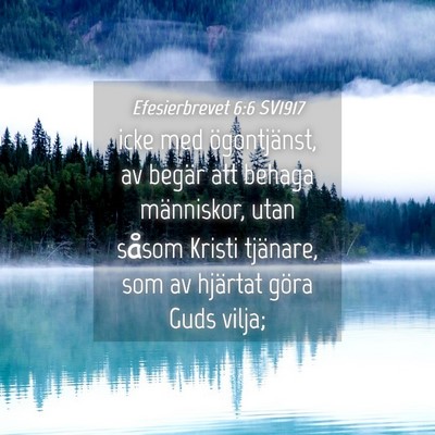 Picture 04 - Efesierbrevet 6:6 SV1917 - icke med ögontjänst, av begär att behaga - Bible Verse Picture