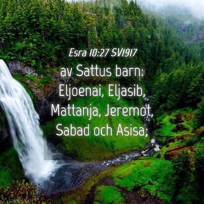 Picture 04 - Esra 10:27 SV1917 - av Sattus barn: Eljoenai, Eljasib, Mattanja, - Bible Verse Picture