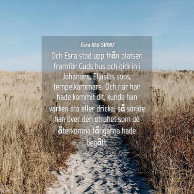 Picture 04 - Esra 10:6 SV1917 - Och Esra stod upp från platsen framför Guds hus - Bible Verse Picture