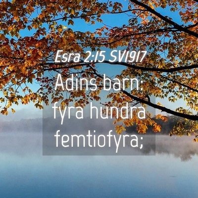 Picture 04 - Esra 2:15 SV1917 - Adins barn: fyra hundra - Bible Verse Picture
