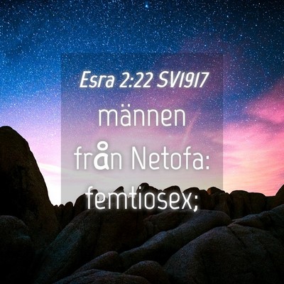 Picture 04 - Esra 2:22 SV1917 - männen från Netofa: - Bible Verse Picture