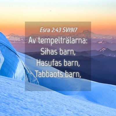 Picture 04 - Esra 2:43 SV1917 - Av tempelträlarna: Sihas barn, Hasufas barn, - Bible Verse Picture