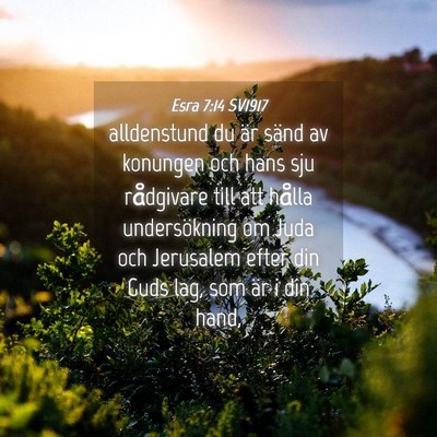 Picture 04 - Esra 7:14 SV1917 - alldenstund du är sänd av konungen och hans sju - Bible Verse Picture