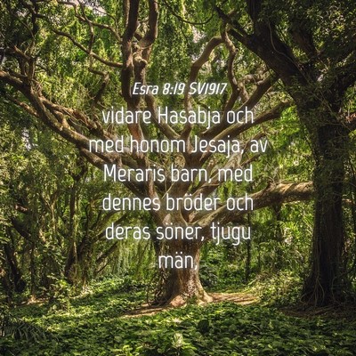 Picture 04 - Esra 8:19 SV1917 - vidare Hasabja och med honom Jesaja, av Meraris - Bible Verse Picture