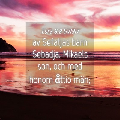 Picture 04 - Esra 8:8 SV1917 - av Sefatjas barn Sebadja, Mikaels son, och med - Bible Verse Picture