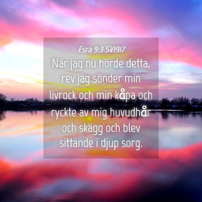 Picture 04 - Esra 9:3 SV1917 - När jag nu hörde detta, rev jag sönder min - Bible Verse Picture
