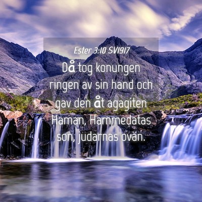 Picture 04 - Ester 3:10 SV1917 - Då tog konungen ringen av sin hand och gav den - Bible Verse Picture
