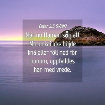 Picture 04 - Ester 3:5 SV1917 - När nu Haman såg att Mordokai icke böjde knä - Bible Verse Picture