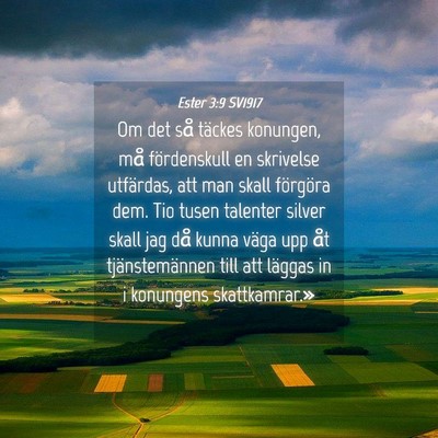 Picture 04 - Ester 3:9 SV1917 - Om det så täckes konungen, må fördenskull en - Bible Verse Picture