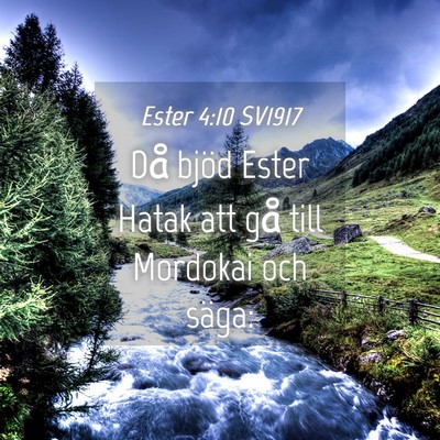 Picture 04 - Ester 4:10 SV1917 - Då bjöd Ester Hatak att gå till Mordokai och - Bible Verse Picture