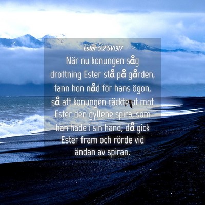 Picture 04 - Ester 5:2 SV1917 - När nu konungen såg drottning Ester stå på - Bible Verse Picture
