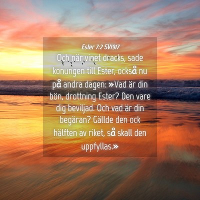 Picture 04 - Ester 7:2 SV1917 - Och när vinet dracks, sade konungen till Ester, - Bible Verse Picture
