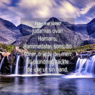 Picture 04 - Ester 9:10 SV1917 - judarnas ovän Hamans, Hammedatas sons, tio - Bible Verse Picture