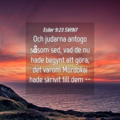 Picture 04 - Ester 9:23 SV1917 - Och judarna antogo såsom sed, vad de nu hade - Bible Verse Picture