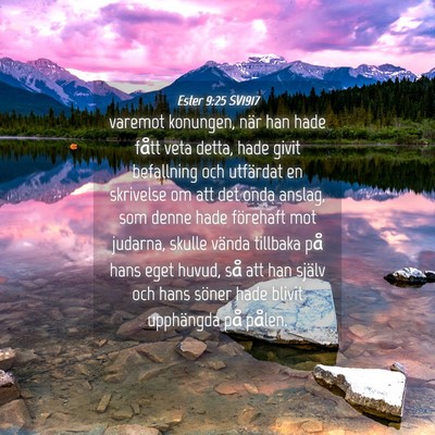 Picture 04 - Ester 9:25 SV1917 - varemot konungen, när han hade fått veta detta, - Bible Verse Picture