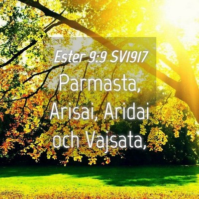 Picture 04 - Ester 9:9 SV1917 - Parmasta, Arisai, Aridai och - Bible Verse Picture