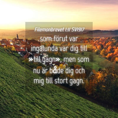 Picture 04 - Filemonbrevet 1:11 SV1917 - som förut var ingalunda var dig till »till - Bible Verse Picture