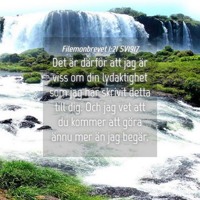 Picture 04 - Filemonbrevet 1:21 SV1917 - Det är därför att jag är viss om din - Bible Verse Picture