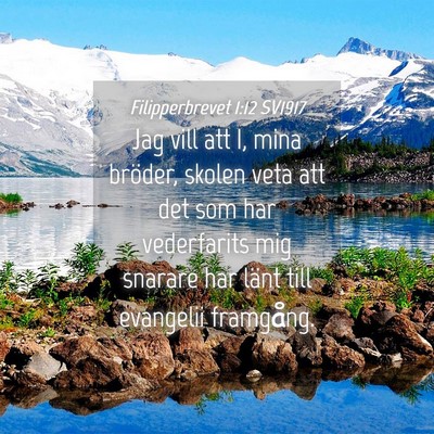 Picture 04 - Filipperbrevet 1:12 SV1917 - Jag vill att I, mina bröder, skolen veta att det - Bible Verse Picture