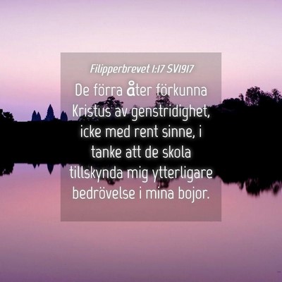 Picture 04 - Filipperbrevet 1:17 SV1917 - De förra åter förkunna Kristus av - Bible Verse Picture