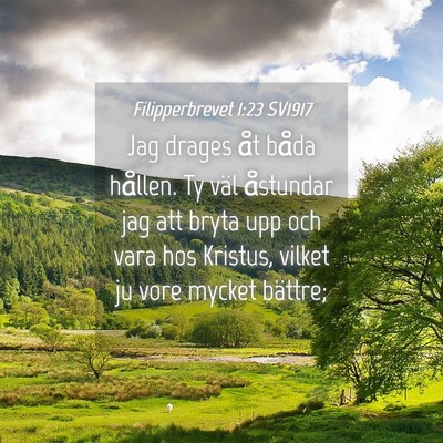Picture 04 - Filipperbrevet 1:23 SV1917 - Jag drages åt båda hållen. Ty väl åstundar - Bible Verse Picture