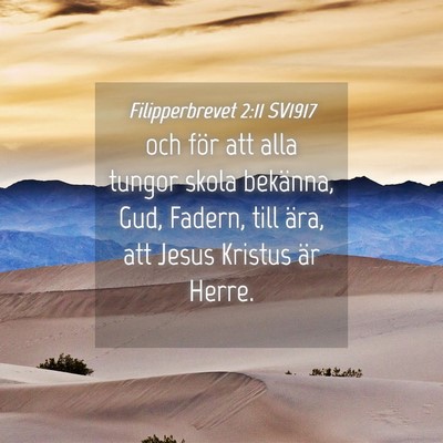 Picture 04 - Filipperbrevet 2:11 SV1917 - och för att alla tungor skola bekänna, Gud, - Bible Verse Picture