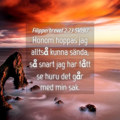 Picture 04 - Filipperbrevet 2:23 SV1917 - Honom hoppas jag alltså kunna sända, så snart - Bible Verse Picture