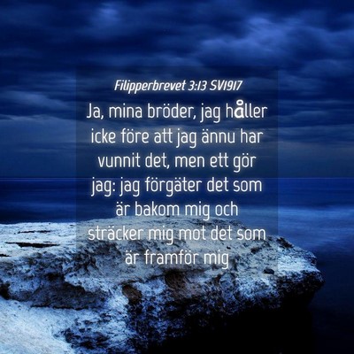 Picture 04 - Filipperbrevet 3:13 SV1917 - Ja, mina bröder, jag håller icke före att jag - Bible Verse Picture