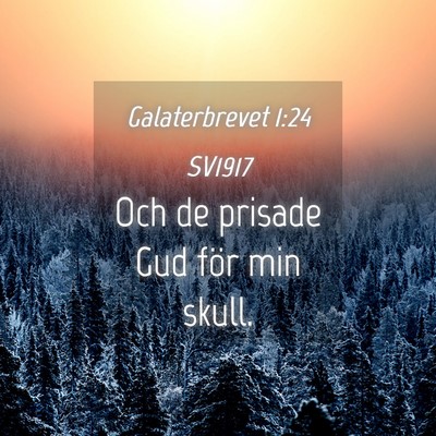 Picture 04 - Galaterbrevet 1:24 SV1917 - Och de prisade Gud för min - Bible Verse Picture