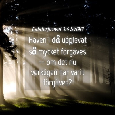 Picture 04 - Galaterbrevet 3:4 SV1917 - Haven I då upplevat så mycket förgäves -- om - Bible Verse Picture