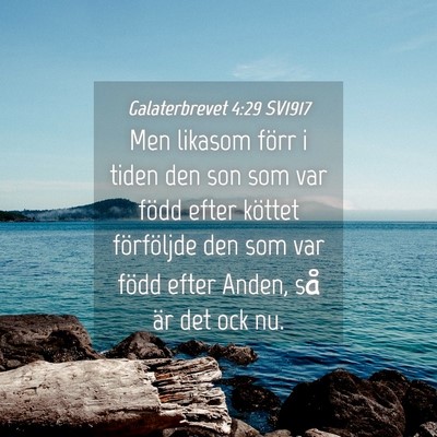 Picture 04 - Galaterbrevet 4:29 SV1917 - Men likasom förr i tiden den son som var född - Bible Verse Picture