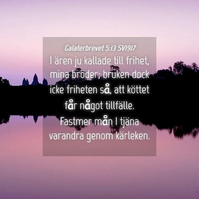 Picture 04 - Galaterbrevet 5:13 SV1917 - I ären ju kallade till frihet, mina bröder; - Bible Verse Picture