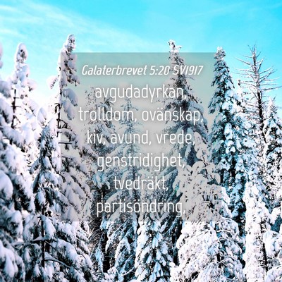 Picture 04 - Galaterbrevet 5:20 SV1917 - avgudadyrkan, trolldom, ovänskap, kiv, avund, - Bible Verse Picture