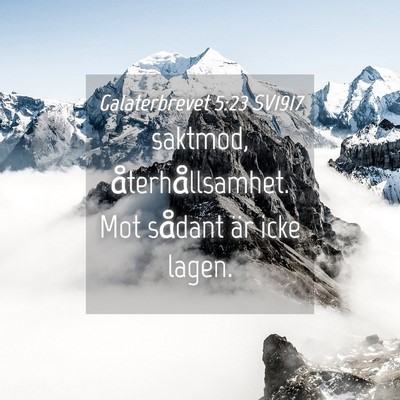 Picture 04 - Galaterbrevet 5:23 SV1917 - saktmod, återhållsamhet. Mot sådant är icke - Bible Verse Picture