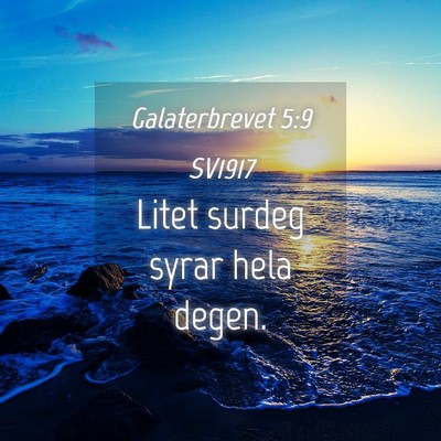 Picture 04 - Galaterbrevet 5:9 SV1917 - Litet surdeg syrar hela - Bible Verse Picture