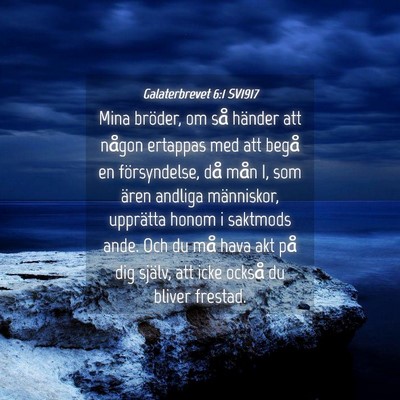 Picture 04 - Galaterbrevet 6:1 SV1917 - Mina bröder, om så händer att någon ertappas - Bible Verse Picture