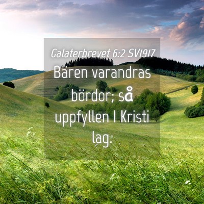 Picture 04 - Galaterbrevet 6:2 SV1917 - Bären varandras bördor; så uppfyllen I Kristi - Bible Verse Picture
