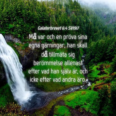Picture 04 - Galaterbrevet 6:4 SV1917 - Må var och en pröva sina egna gärningar; han - Bible Verse Picture