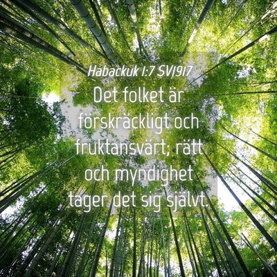 Picture 04 - Habackuk 1:7 SV1917 - Det folket är förskräckligt och fruktansvärt; - Bible Verse Picture