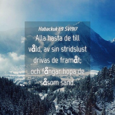 Picture 04 - Habackuk 1:9 SV1917 - Alla hasta de till våld, av sin stridslust - Bible Verse Picture