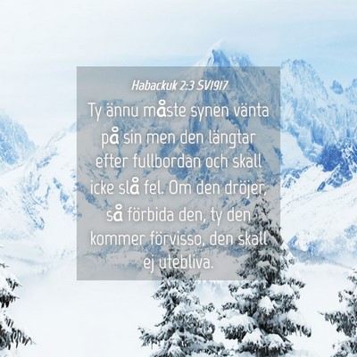 Picture 04 - Habackuk 2:3 SV1917 - Ty ännu måste synen vänta på sin men den - Bible Verse Picture